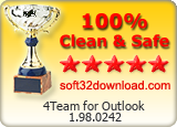 4Team for Outlook 1.98.0242 Clean & Safe award